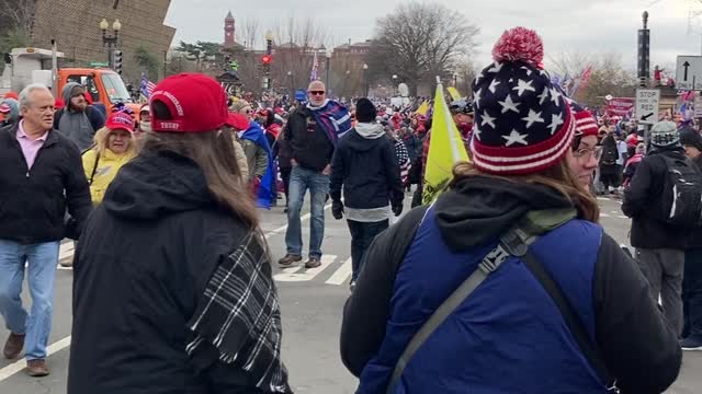 Jan 6, Walking into area at Washington Monument while President is speaking