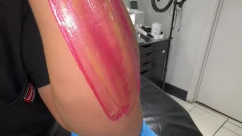 Arm Waxing with Sexy Smooth Golden Allure + Tickled Pink Hard Wax | @skin.boss_