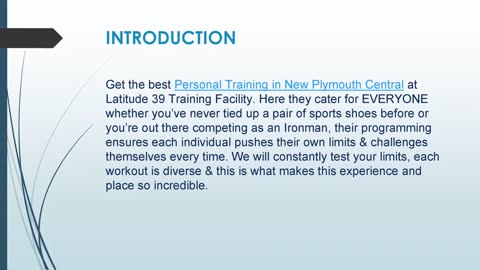 Get the best Personal Training in New Plymouth Central