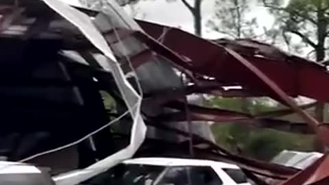 St. Lucie florida sheriff's office completely flattened by a tornado...