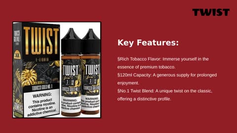 Gold No.1 Twist E-Liquid 120ml - Unveiling Rich Tobacco Flavor
