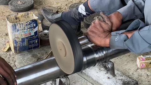 Excavator Hydraulic Polishing #caterpillar #hydraulic #ytshorts #shortsvideo