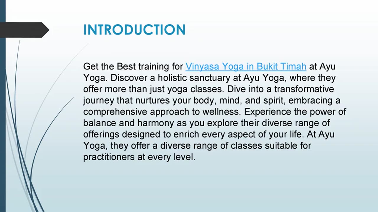 Get the Best training for Vinyasa Yoga in Bukit Timah