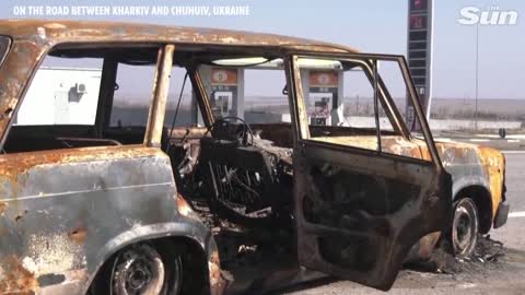 Ukrainian military shows captured Russian hardware outside Kharkiv