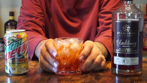 Starlight Distilling Blackberry Whiskey & Mtn Dew Baja Laguna Lemonade Mango Lemonade