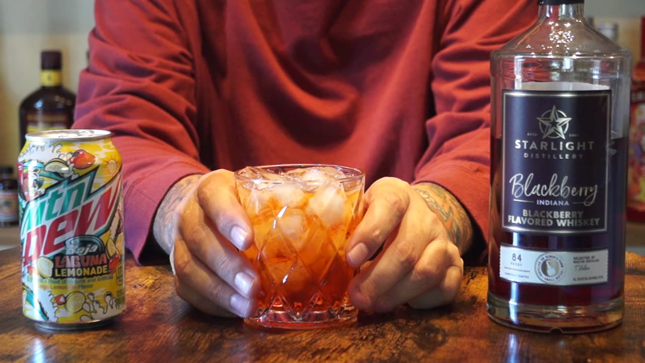 Starlight Distilling Blackberry Whiskey & Mtn Dew Baja Laguna Lemonade Mango Lemonade