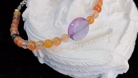 GN-20240919-04 Amethyst Colored Agate Bracelet Fashion Modern Simple Style Fashion Jewelry Women's