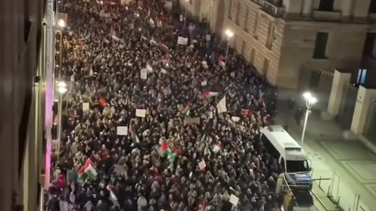 HUGE PALESTINE MARCH IN BERLIN GERMANY