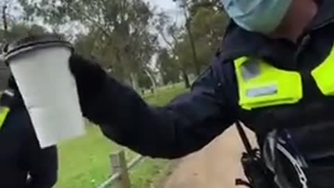 Australia CovidTyranny - 42 - They are checking if you have coffee in your cup now