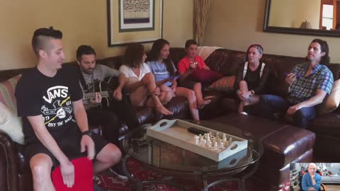 Jonathan Roumie loves to sing and feel good with his band mates-