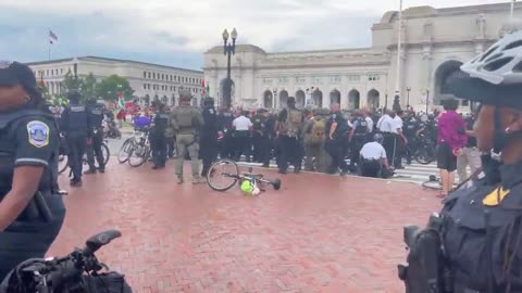 Hamas Supporters outside of Union Station in Washington, D.C