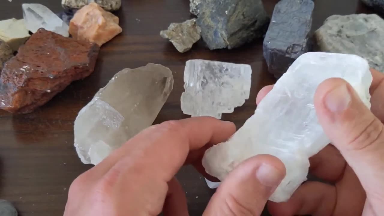 Identifying slate, gypsum and calcite