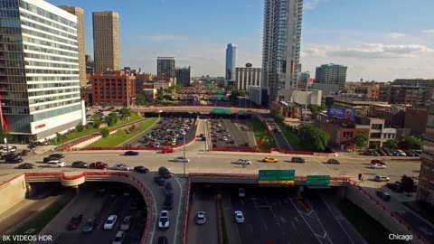 Flying over American Cities Drone Video