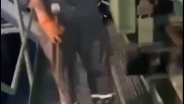 Pole loses it when 2 Ukrainians break factory machine