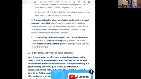 Journey Through The Bible -- Episode 65 -- Instructions for the Grain Offering