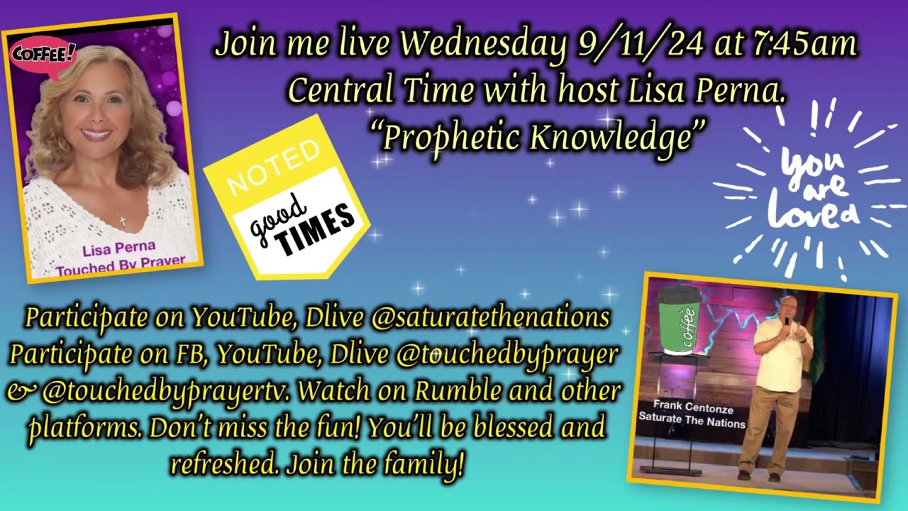 Live Wednesday 7:45am Central Time, 9/11/24