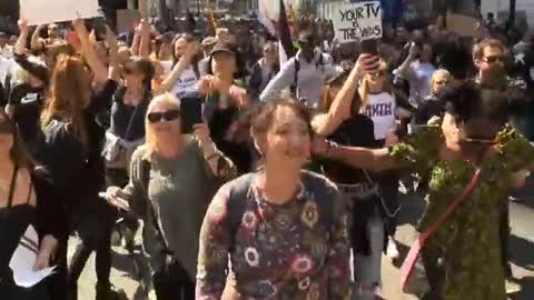 London party on the streets at the protest, anti corona and feeling awesome