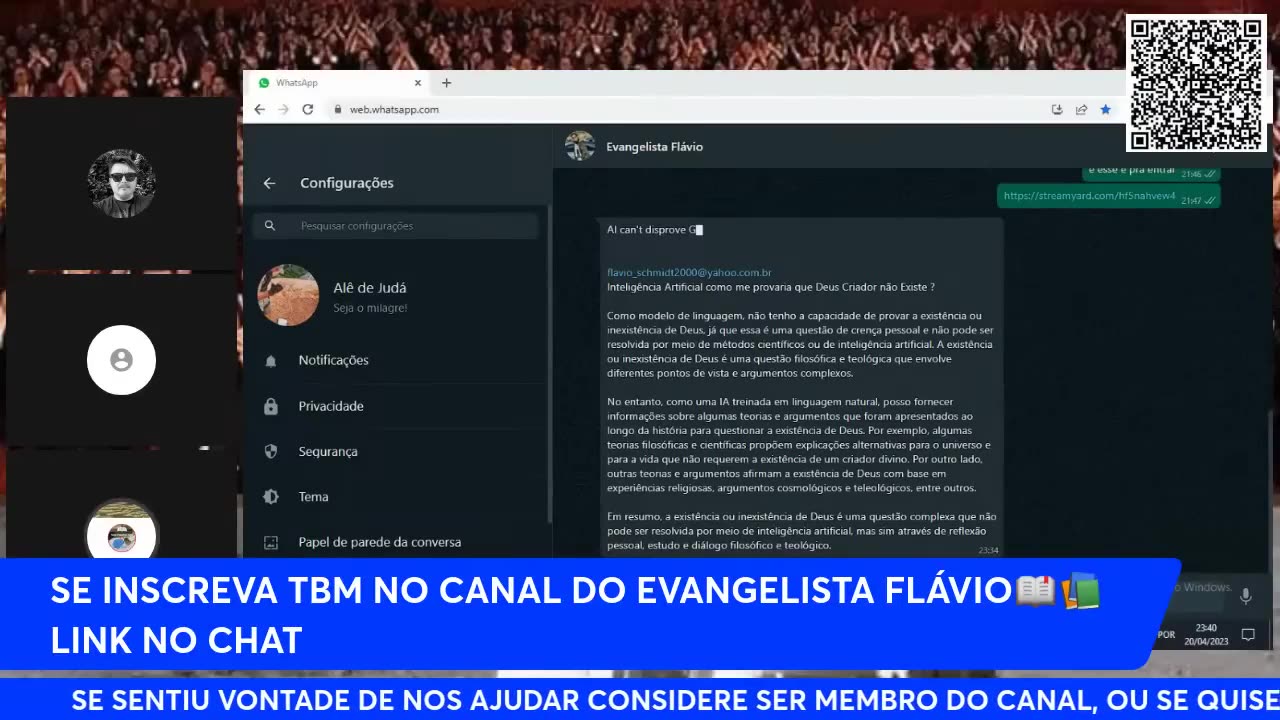 Canal Evidências - XeGkVyIVOq8 - Debate com AI - Assunto Cosmovisão e origem do DNA