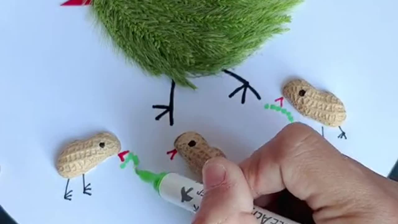 Easy DIY Card Craft Using Grass and Peanut Shell