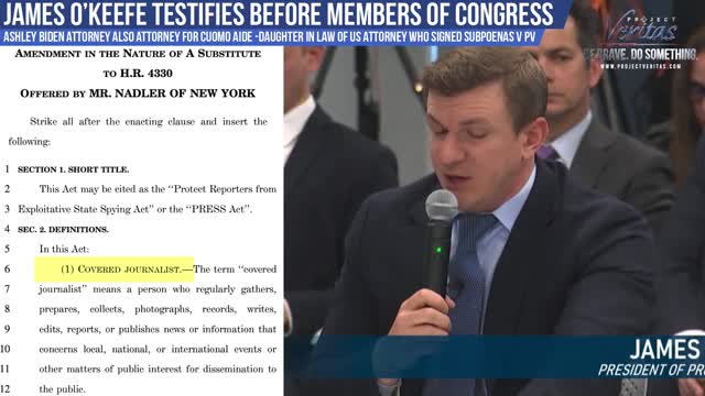 James O’Keefe Testifies Before Members of Congress