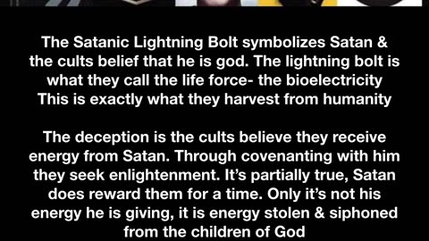 The Satanic Lightning Bolt symbolizes Satan & the cults belief that he is god.