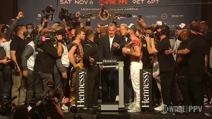 Canelo vs Plant Weigh In