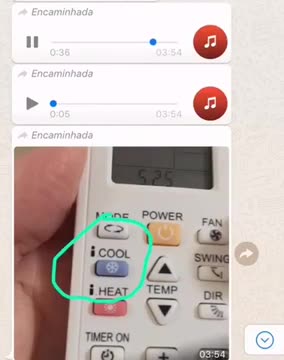 Coloca o controle no cool