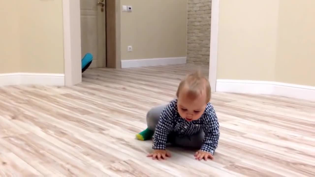 Cute baby enjoying himself on camera