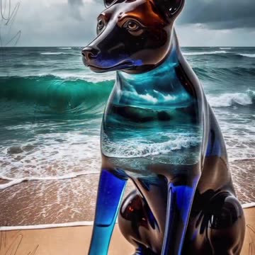Dingo in glass