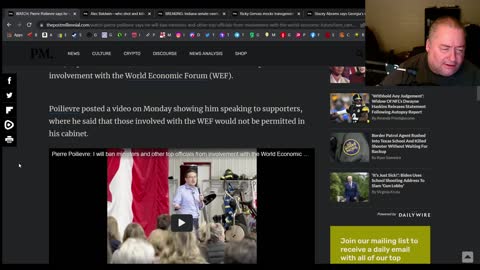 Pierre Poilievre is running for Canada's prime minister against the WEF