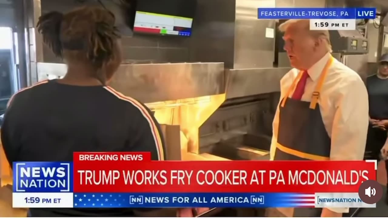 Donald Trump works at McDonalds in PA 10/20/24