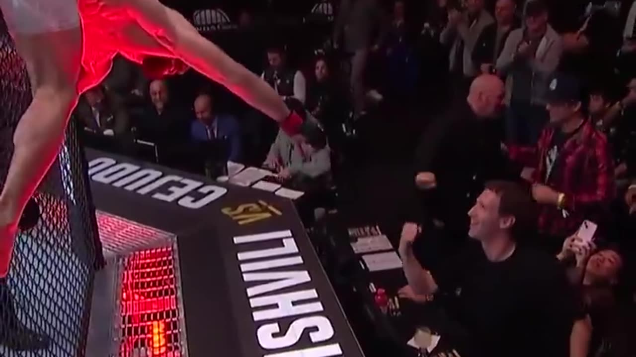 Merab Dvalishvili Jumps The Cage For Mark Zuckerberg