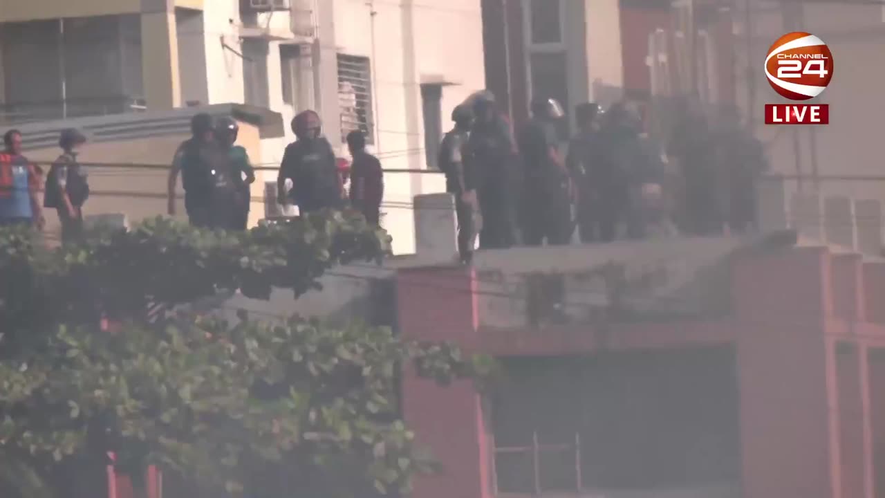 Bangladesh police are FIRING SHOTS at protest