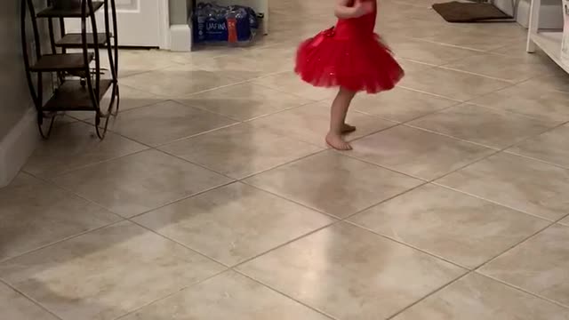Beautiful toddler in red