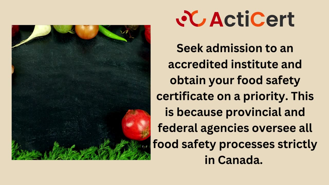 Acticert Provide Food Safety Certificate In Canada