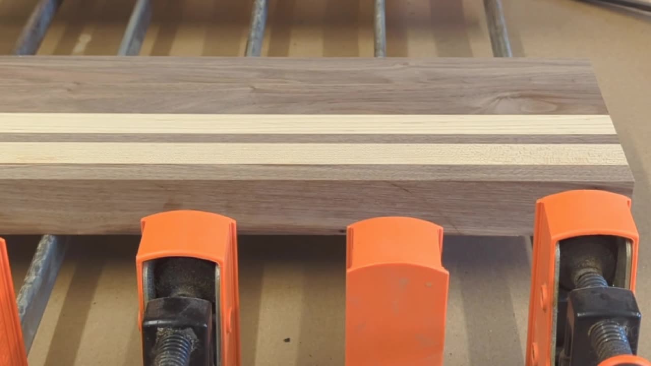 Two part cutting board glue up