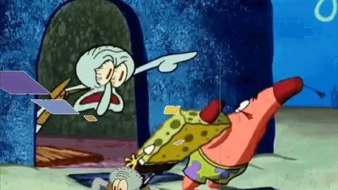 Squidward Is Playing With Tiles While Squidward Yells At His Neighbors