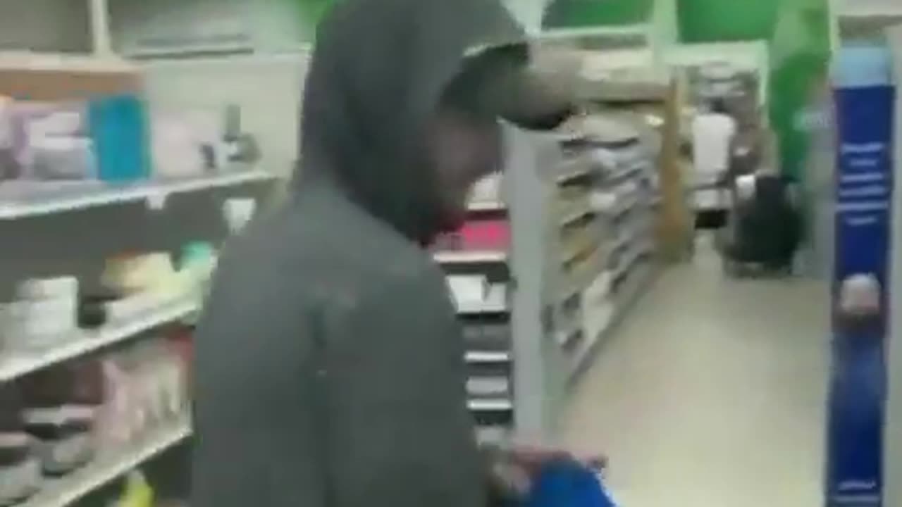 Man tries to rob a CVS, but a customer stops him.