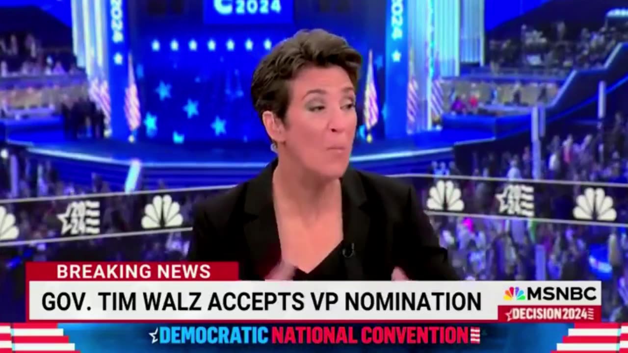 Rachel Maddow Admits 'Everybody' at MSNBC Was 'Stamping & Clapping' for Tim Walz's DNC Speech