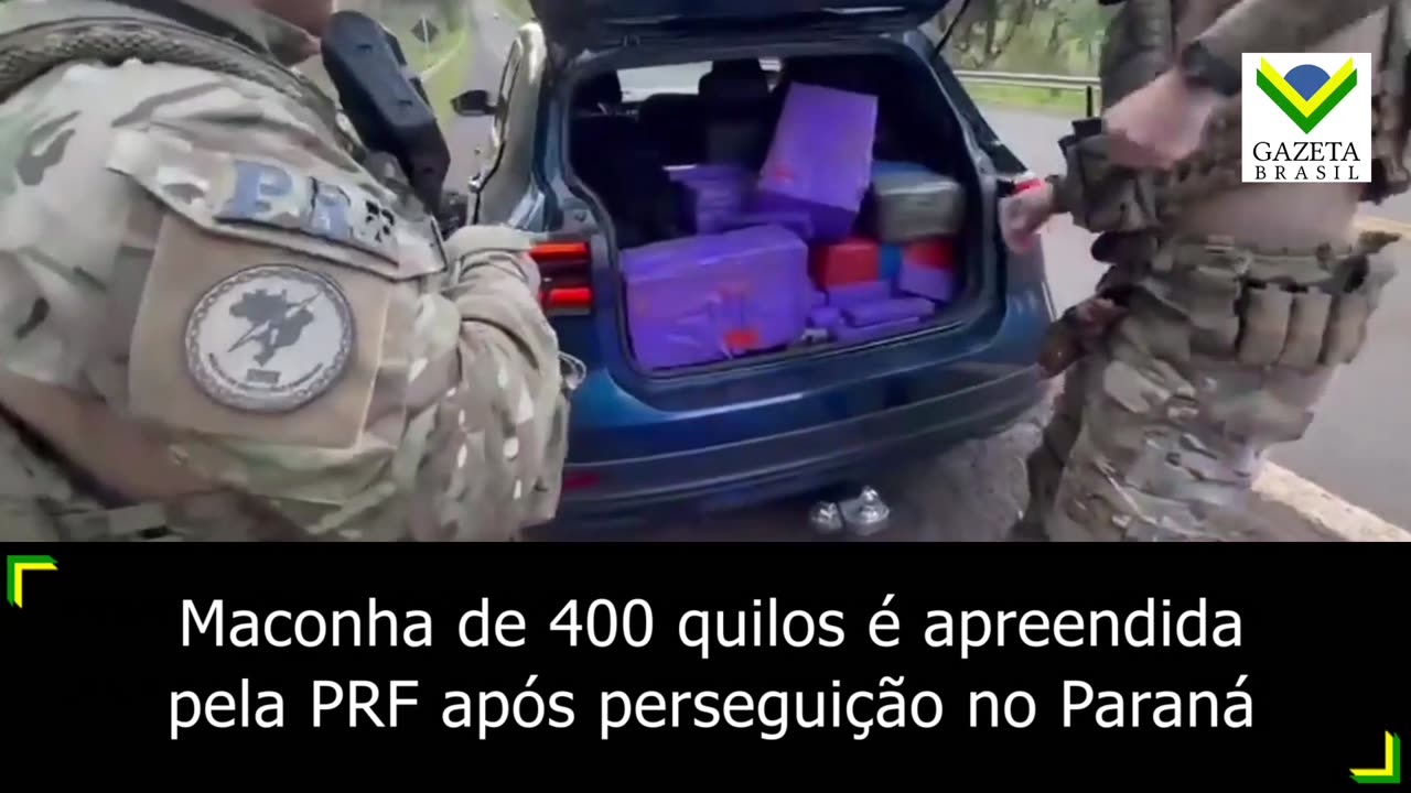 Maconha de 400 quilos é apreendida pela PRF após perseguição no Paraná