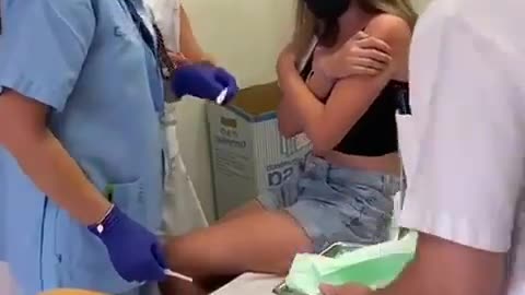 Girl Weeps and Wails Not Wanting COVID Shot As Nurses Force It On Her