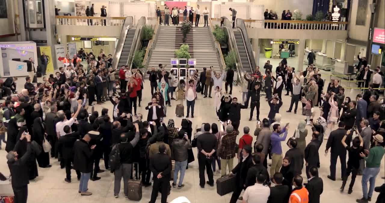 Surprise music performance and flash mob in Mehrabad Airport, Tehran, Ira