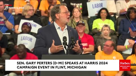 JUST IN- Gary Peters Rips Trump At Harris Michigan Rally- 'Would You Hire That Guy-'