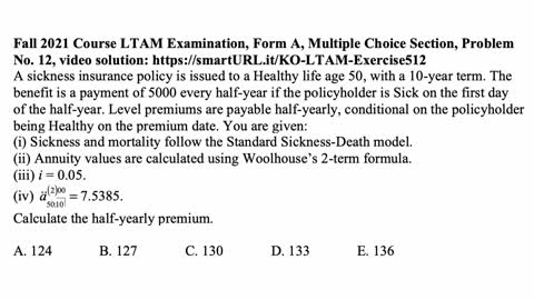 Exam LTAM exercise for December 23, 2021