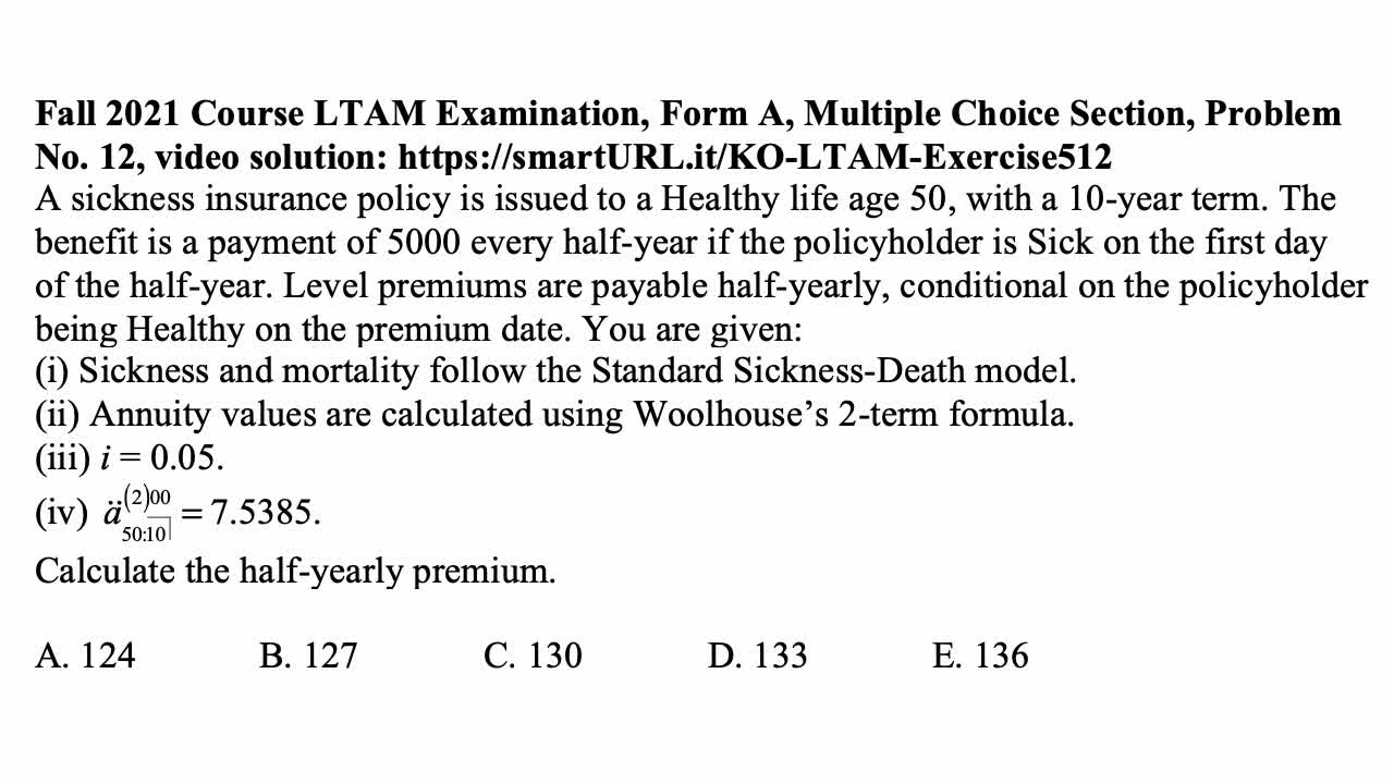 Exam LTAM exercise for December 23, 2021