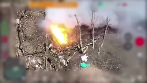 Drone conflagrates (incomplete detonation) immolating two Russians in a dugout