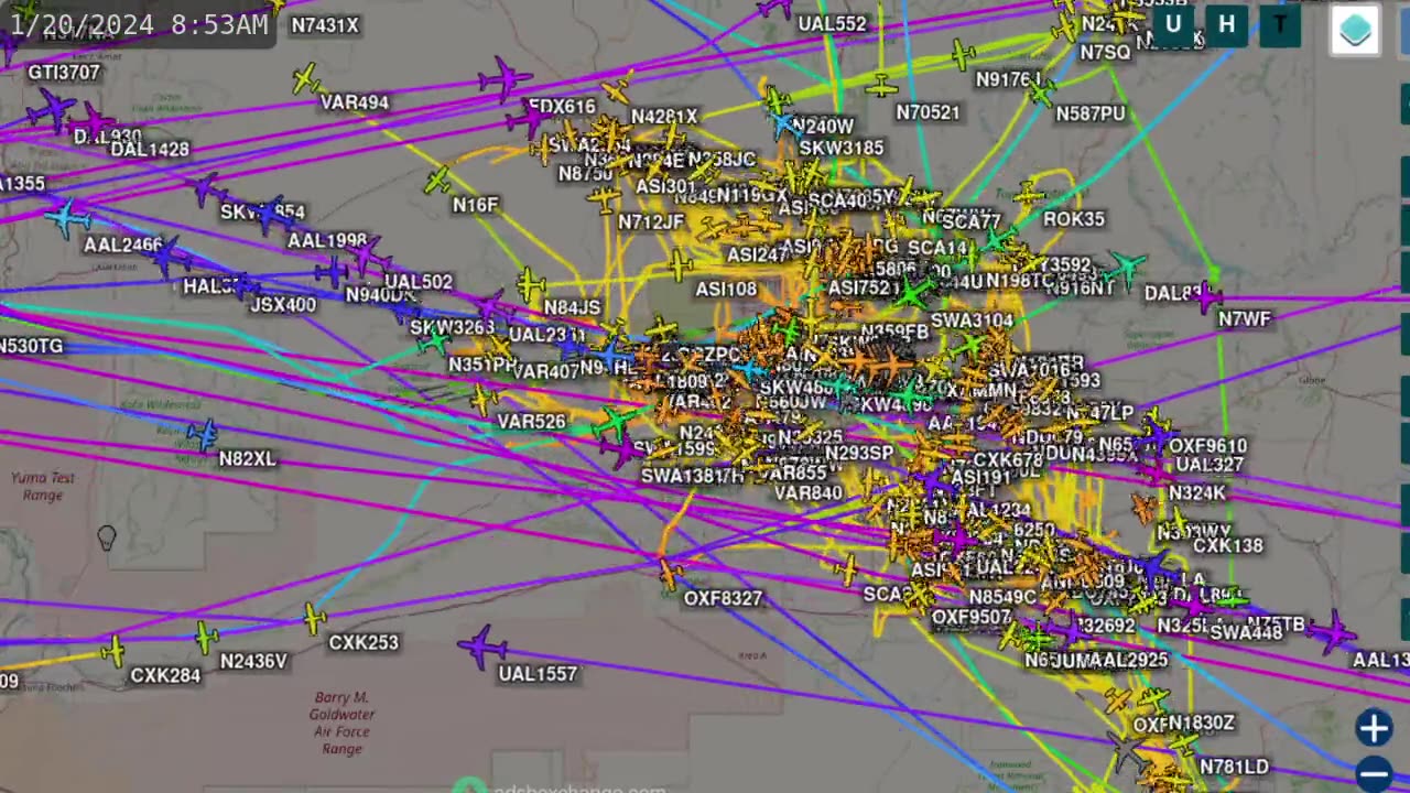 the Big Brother View of Phoenix Air traffic - Jan 21 2024 -