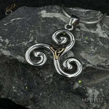 Celtic Triskele Silver & Gold Pendant