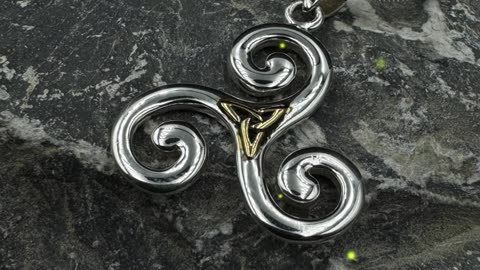 Celtic Triskele Silver & Gold Pendant