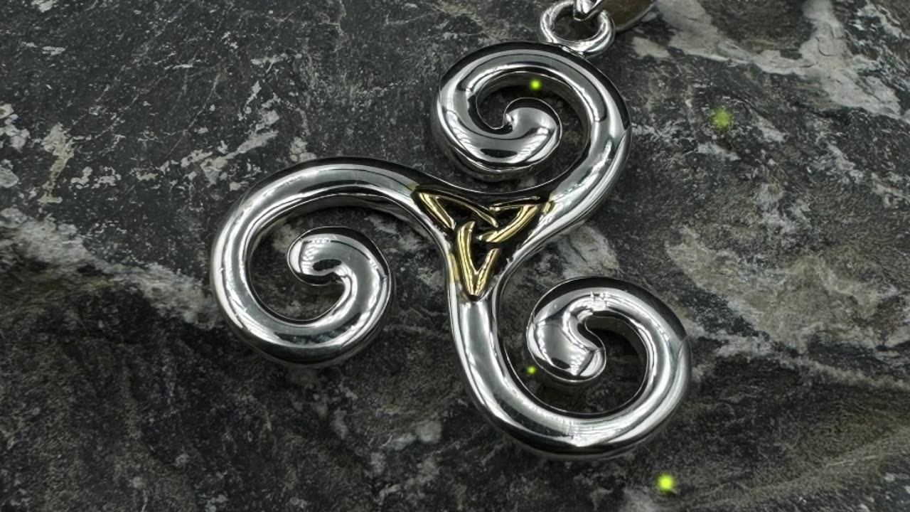 Celtic Triskele Silver & Gold Pendant